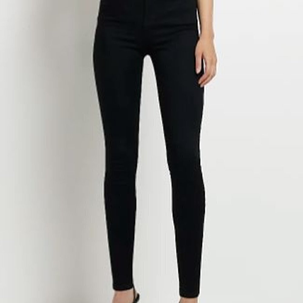 NWT River Island Black High Waist Bum Sculp Skinny Jeans -Size 12 Black.